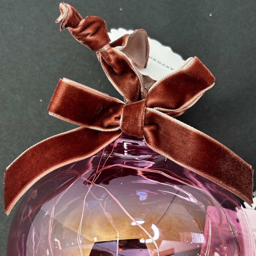 NWT Anthropologie Stellar Glass Light Up Ornament PINK 9” - Picture 5 of 7